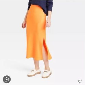 A New Day Orange Slip Skirt - NWOT Size L